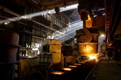 Making metal in factory